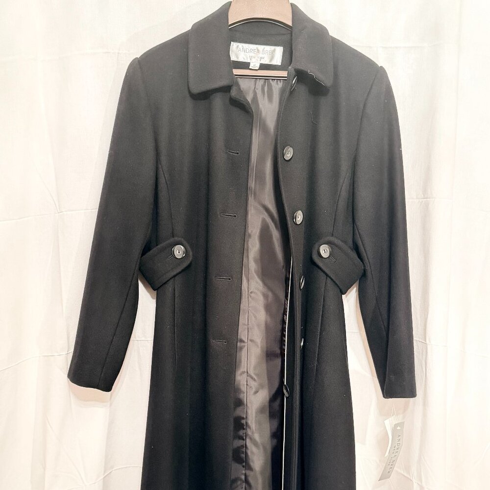 Andrea Brem New York Long Wool Blend Coat – Size 6P – NWT